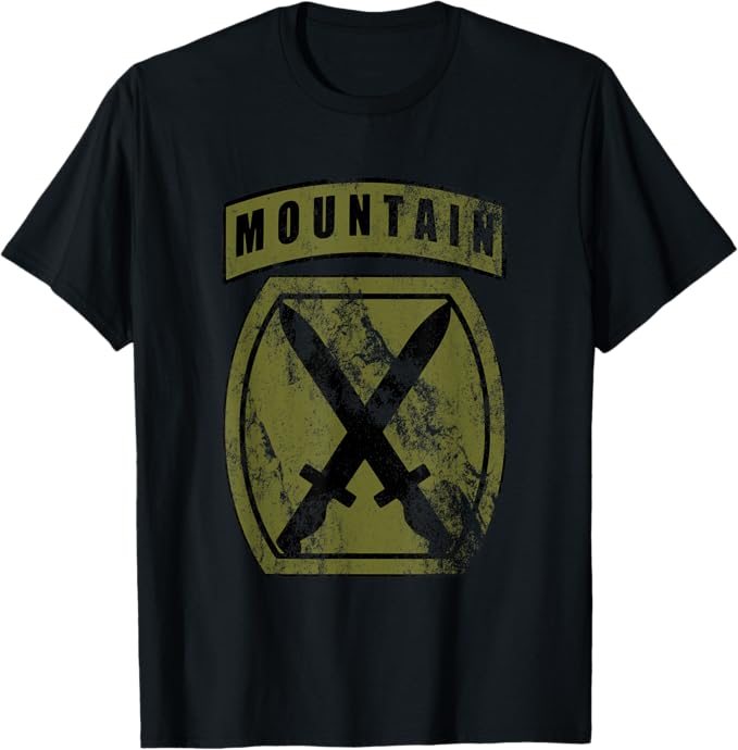 U.S. Army 10th Mountain Division (10th MTN) T-Shirt | Full OD Green Distressed Look