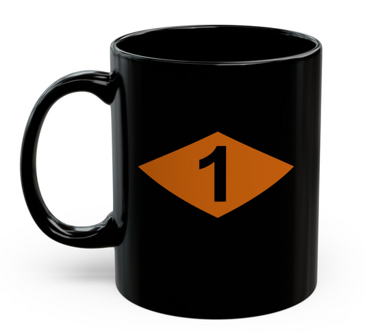 U.S. Army 1st Ranger BN WW2 Orange Helmet Diamond Coffee Mug