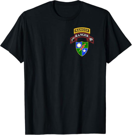 U.S. Army 1st Ranger Battalion T-Shirt | Scroll, Tab, DUI