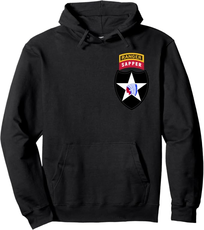 U.S. Army 2nd Infantry Division (2nd ID) Hoodie | Ranger & Sapper Tab