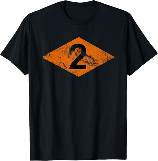 U.S. Army 2nd Ranger BN T-Shirt | WW2 Orange Helmet Diamond Distressed Look
