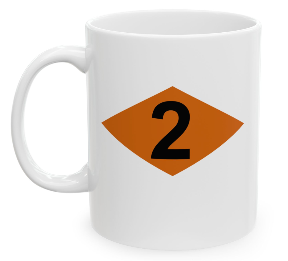 U.S. Army 2nd Ranger BN WW2 Orange Helmet Diamond Coffee Mug