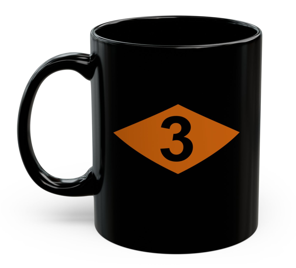 U.S. Army 3rd Ranger BN WW2 Orange Helmet Diamond Coffee Mug