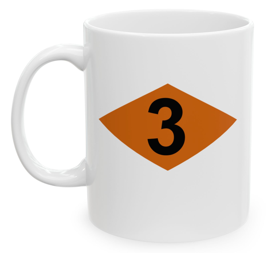 U.S. Army 3rd Ranger BN WW2 Orange Helmet Diamond Coffee Mug