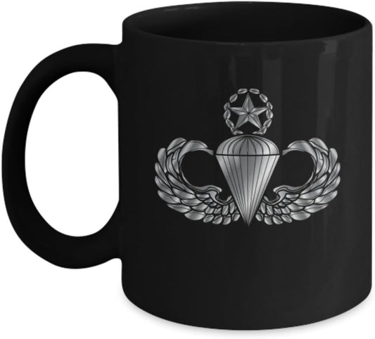 U.S. Army Master Parachutist Badge Coffee Mug - Jumpmaster Wings