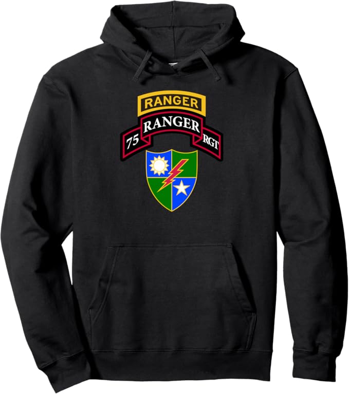U.S. Army 75th Ranger Regiment Hoodie | Scroll, Tab, DUI Full Chest