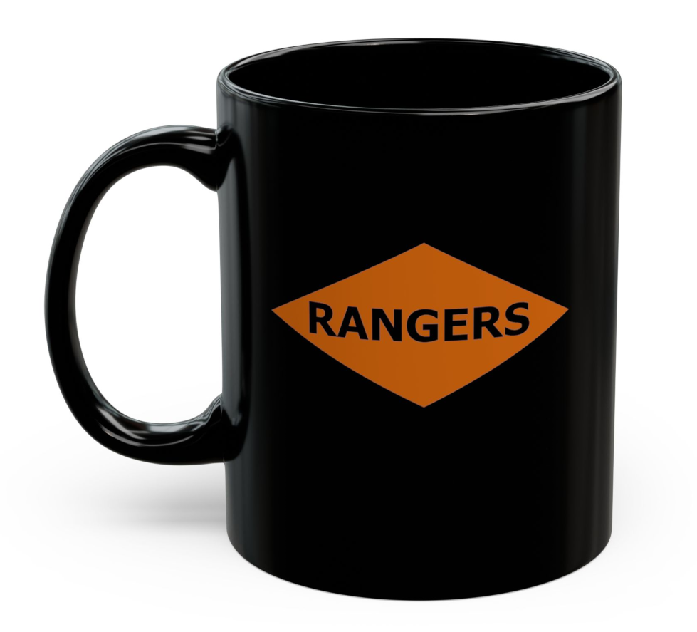 U.S. Army 75th Ranger WW2 Orange Helmet Diamond Coffee Mug