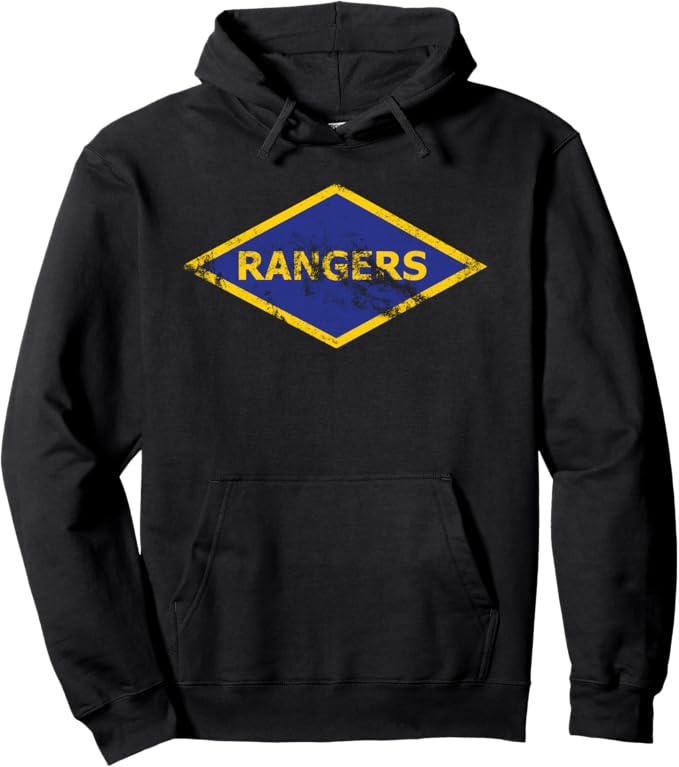 U.S. Army Ranger WW2 Diamond Patch Hoodie | Distressed Look