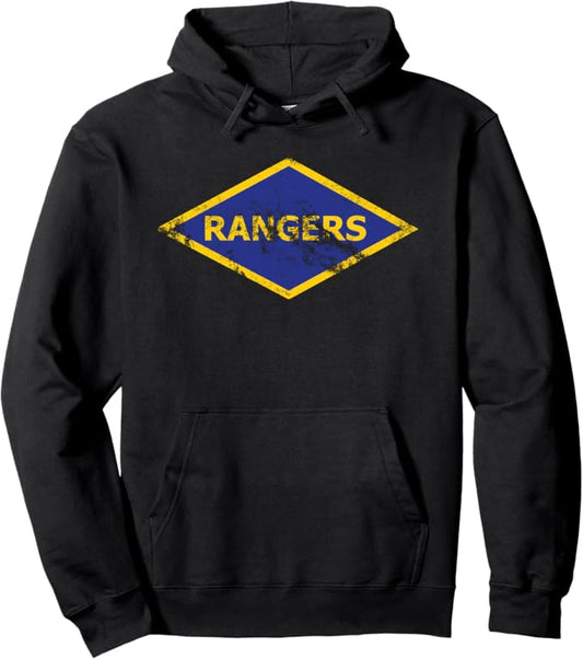U.S. Army Ranger WW2 Diamond Patch Hoodie | Distressed Look