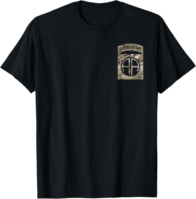 U.S. Army 82nd Airborne Division Camo Patch T-Shirt | Multicam Camouflage