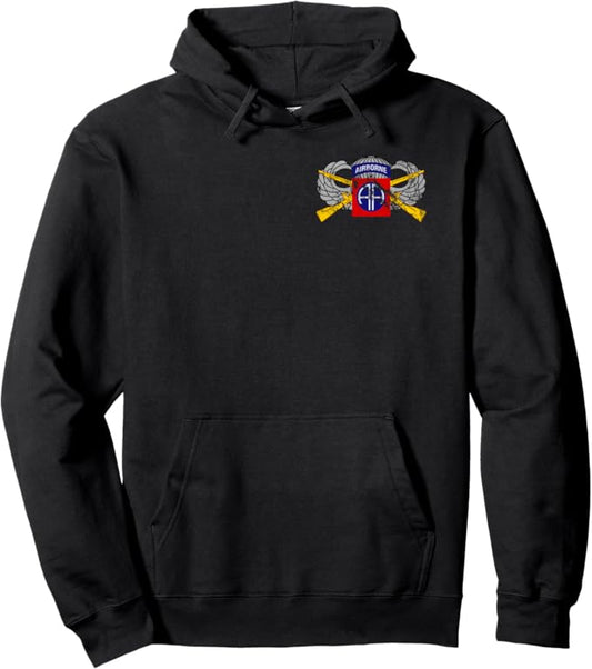 U.S. Army 82nd Airborne Division Hoodie | Infantry Rifles & Paratrooper Wings | Distressed Look