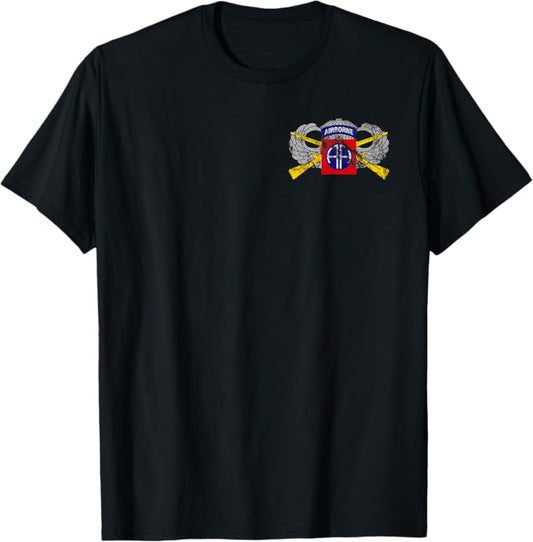 U.S. Army 82nd Airborne Division T-Shirt | Infantry Rifles & Paratrooper Wings | Distressed Look