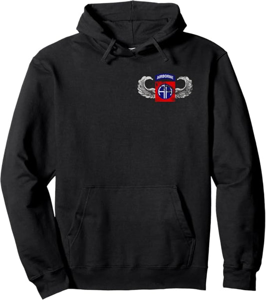 U.S. Army 82nd Airborne Division Patch Hoodie | Paratrooper Wings | Distressed Look