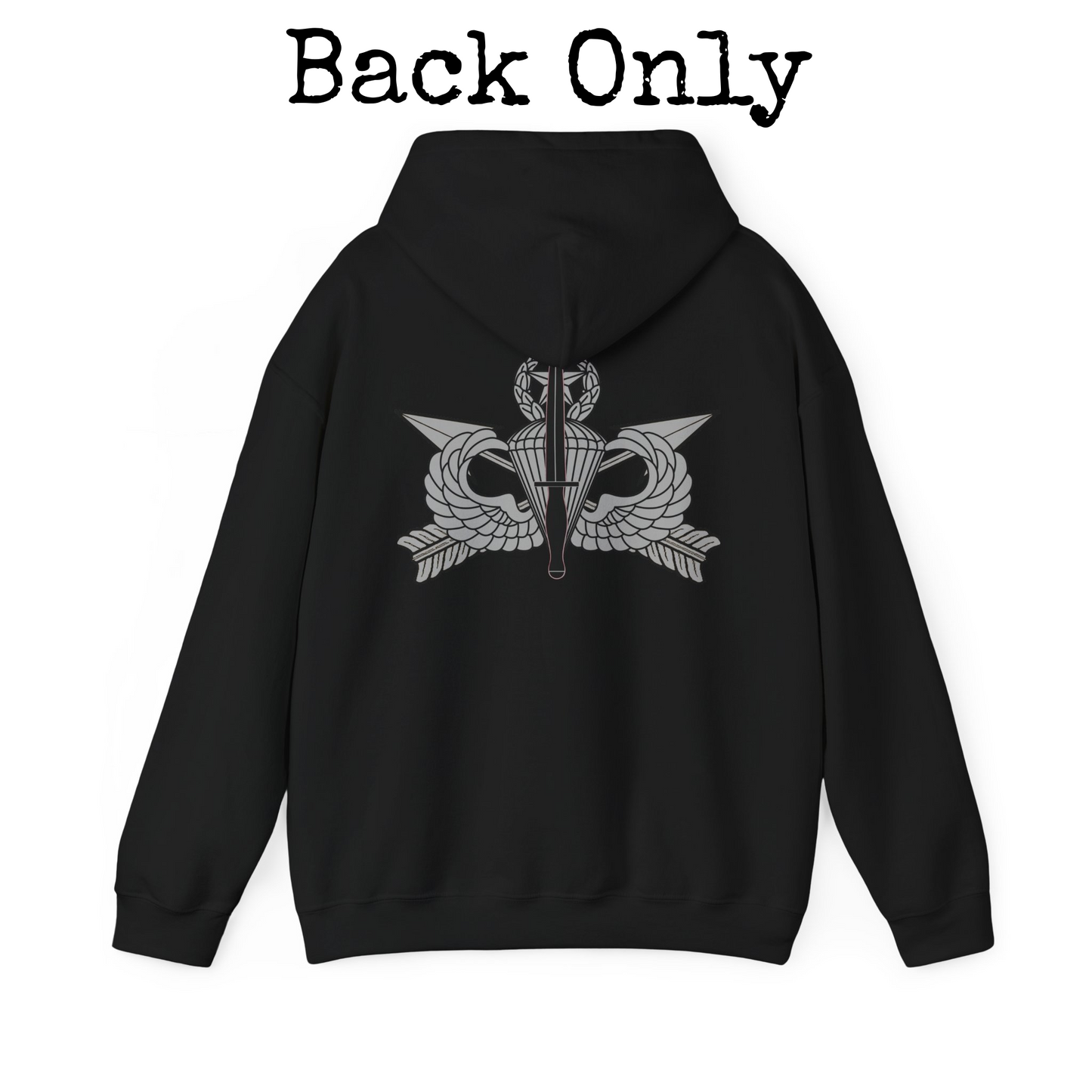 U.S. Army USASOC Hoodie | Dagger Jumpmaster Wings | BACK ONLY