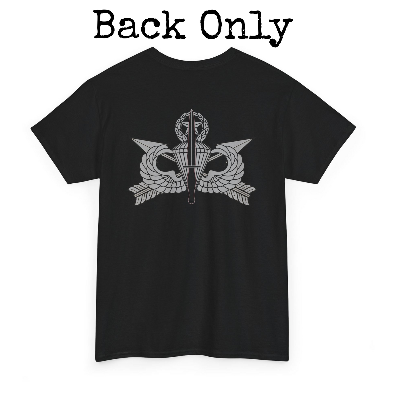 U.S. Army USASOC T-Shirt | Dagger Jumpmaster Wings | BACK ONLY