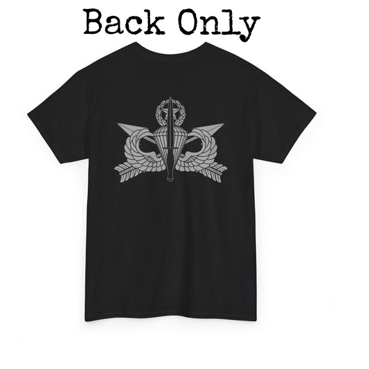 U.S. Army USASOC T-Shirt | Dagger Jumpmaster Wings | BACK ONLY
