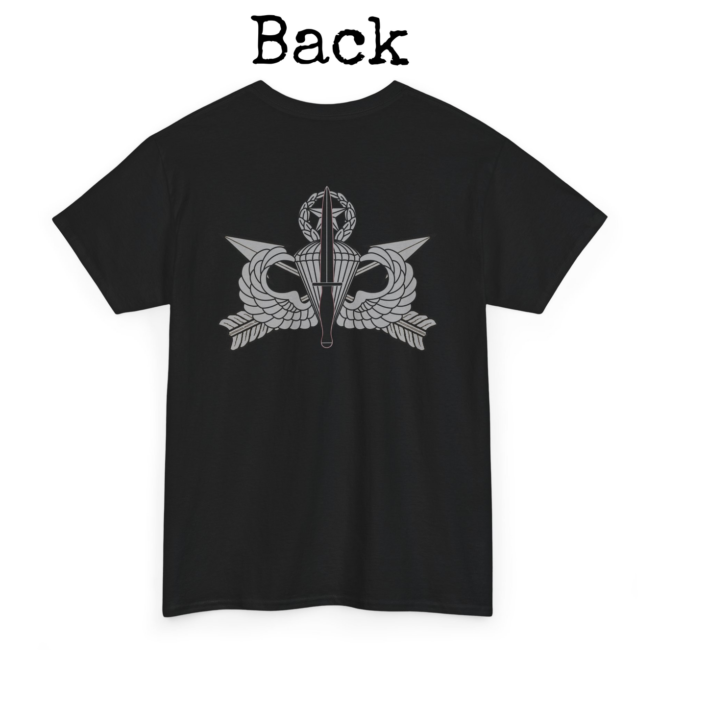 U.S. Army USASOC T-Shirt | Dagger Jumpmaster Wings | FRONT & BACK