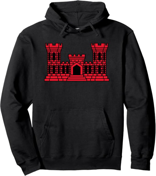 U.S. Army Engineer Branch Red Castle Hoodie | Full Chest