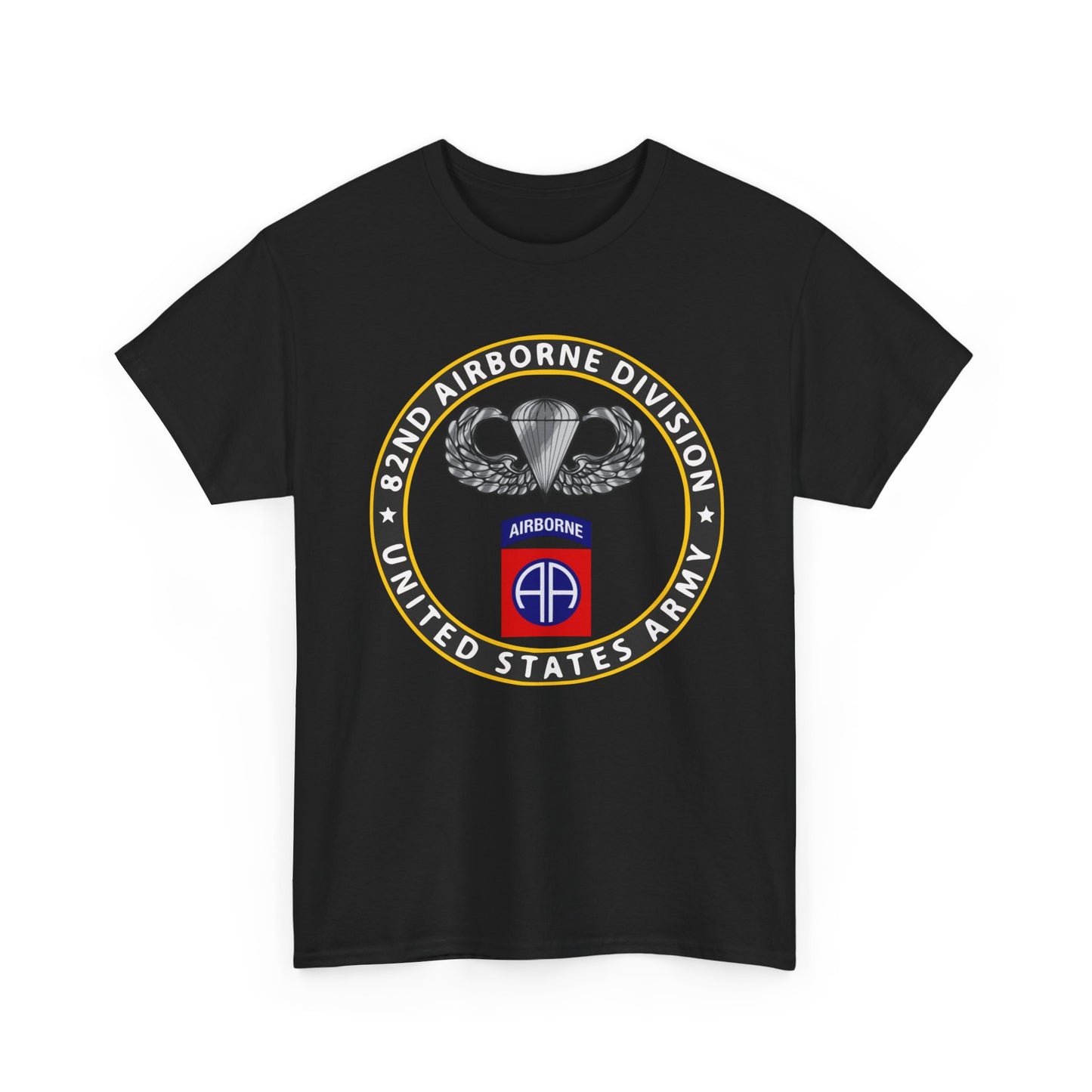 U.S. Army 82nd Airborne Division Patch T-Shirt | Parachutist Badge Full Chest