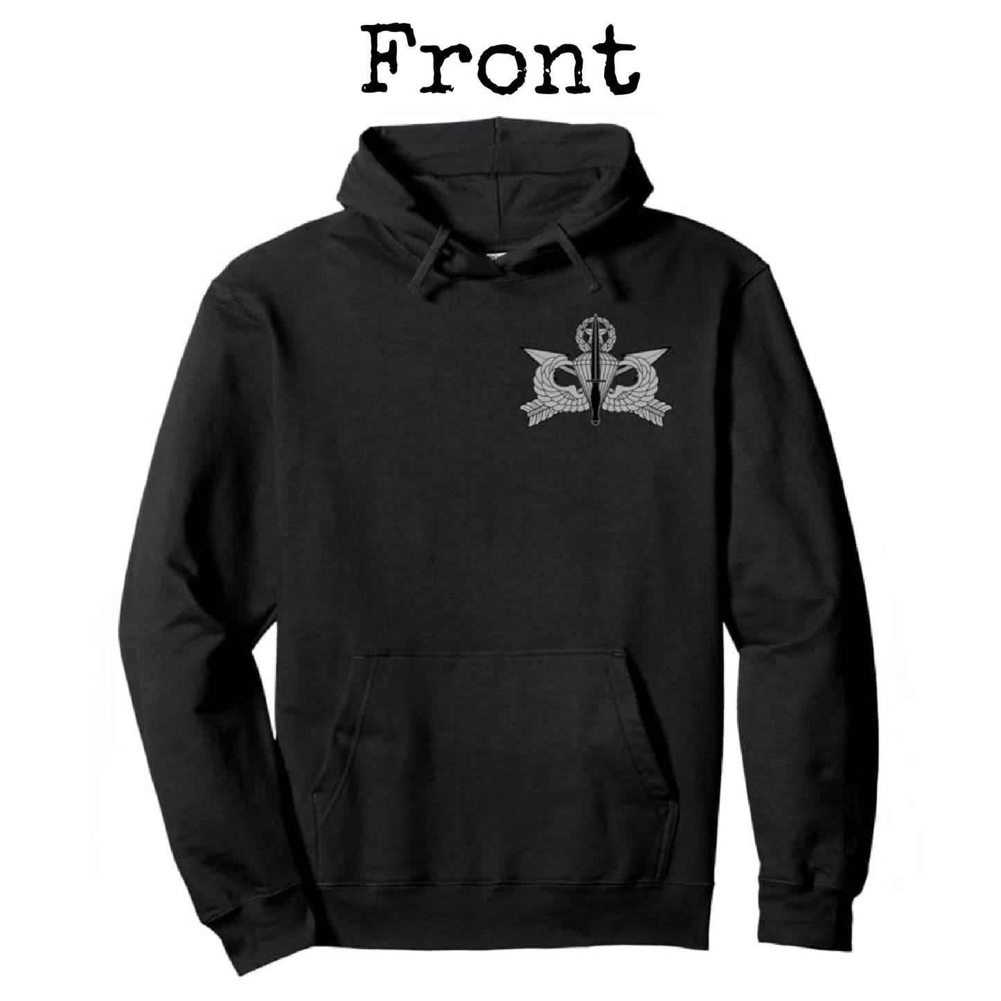 U.S. Army USASOC Hoodie | Dagger Jumpmaster Wings | FRONT & BACK