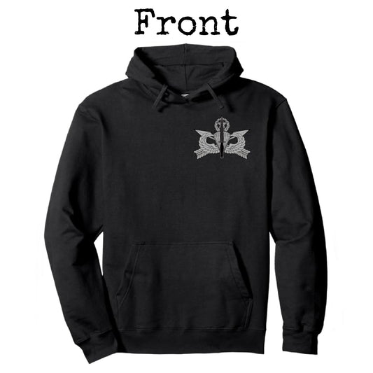 U.S. Army USASOC Hoodie | Dagger Jumpmaster Wings | FRONT & BACK