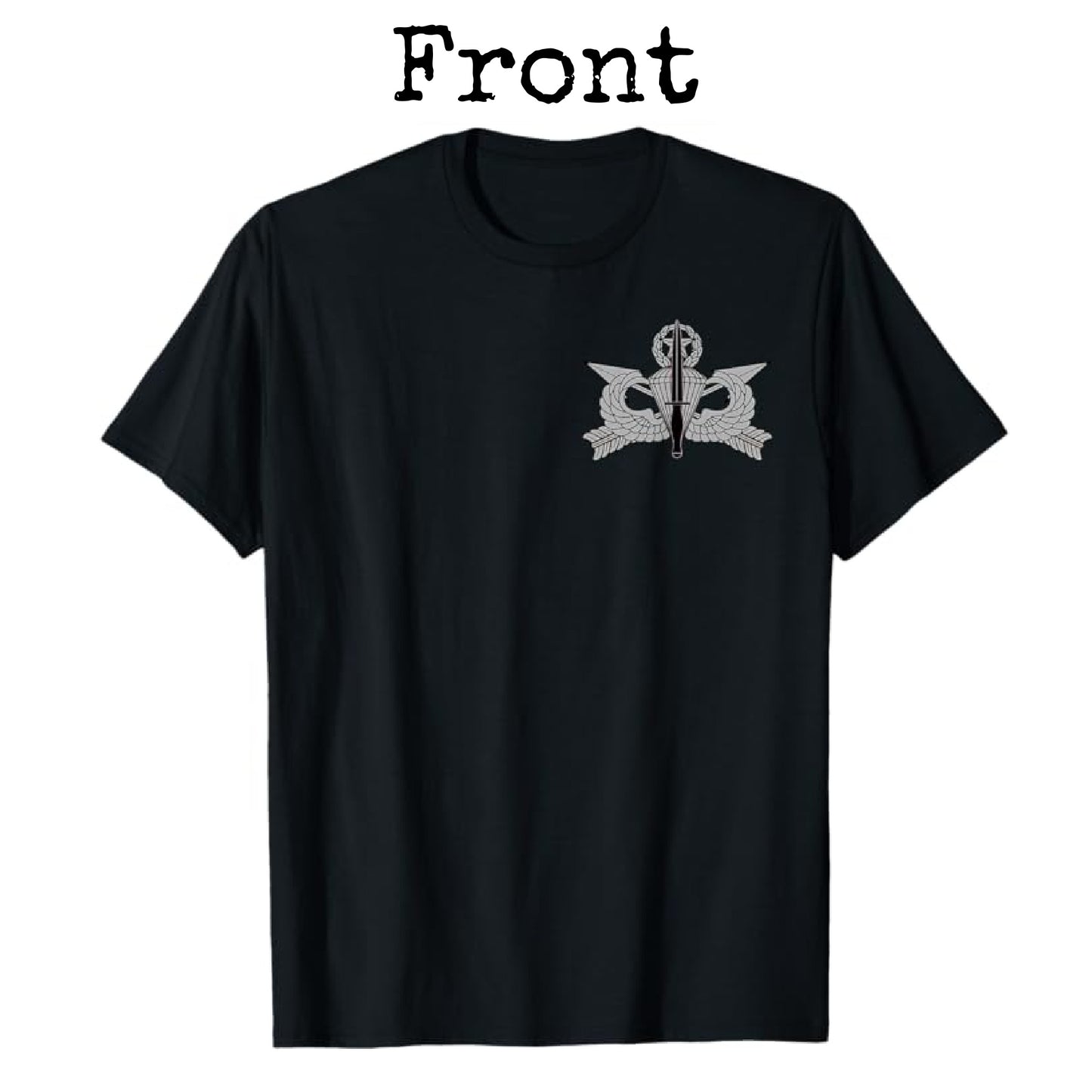 U.S. Army USASOC T-Shirt | Dagger Jumpmaster Wings | FRONT & BACK