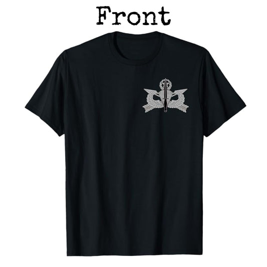 U.S. Army USASOC T-Shirt | Dagger Jumpmaster Wings | FRONT & BACK