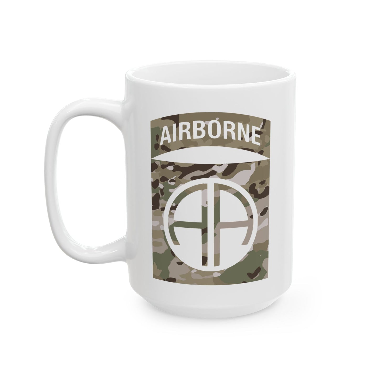 U.S. Army 82nd Airborne Division Camo Patch Coffee Mug - Multicam Camouflage