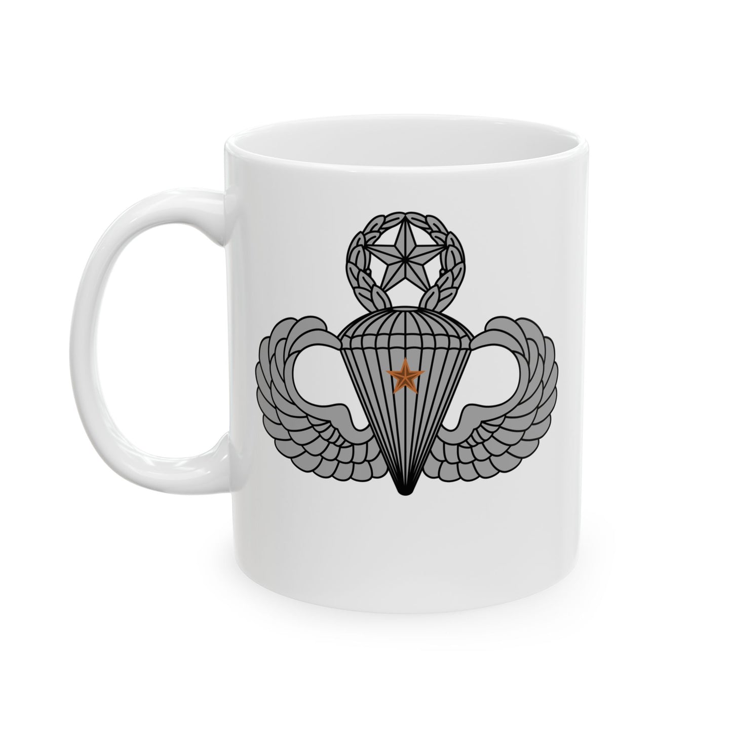 U.S. Army Master Parachutist Badge Coffee Mug | Jumpmaster 1 Combat Jump Star