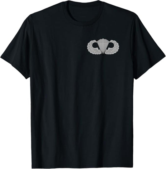U.S. Army Basic Parachutist Badge T-Shirt | Paratrooper Airborne Wings