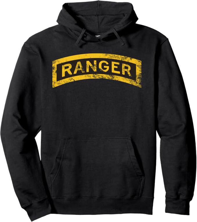 U.S. Army Ranger Tab Hoodie | Full Chest Distressed – Custom Army Designs