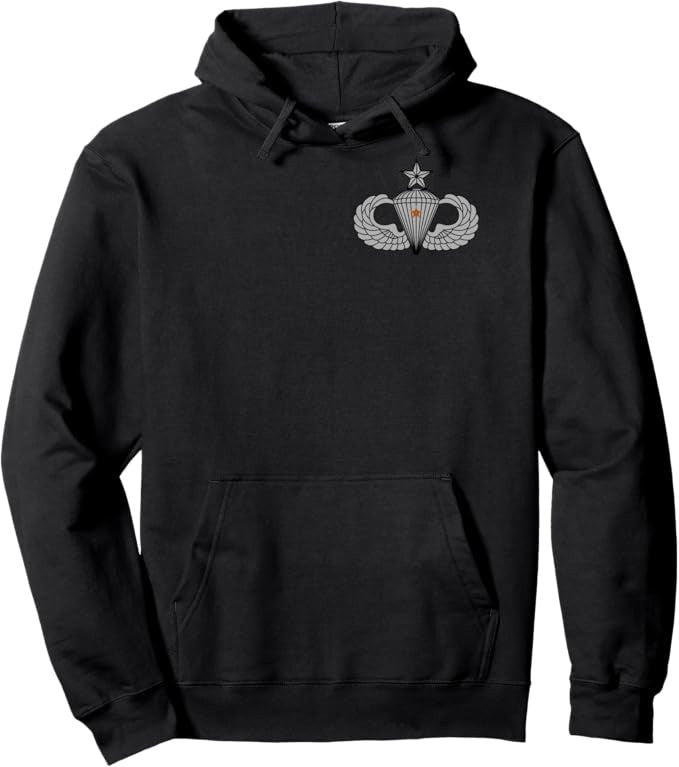 U.S. Army Senior Parachutist Badge Coffee Hoodie | 1 Combat Jump Star