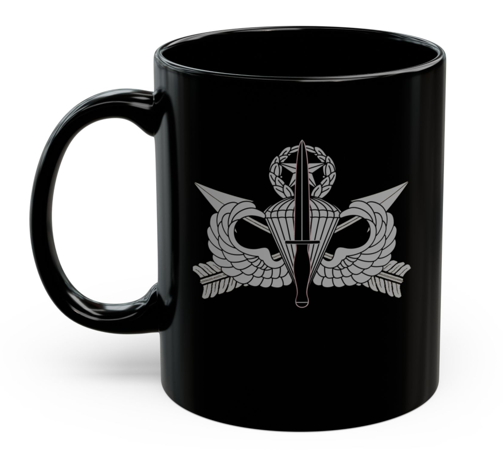 U.S. Army USASOC Coffee Mug | Dagger Jumpmaster Airborne Wings